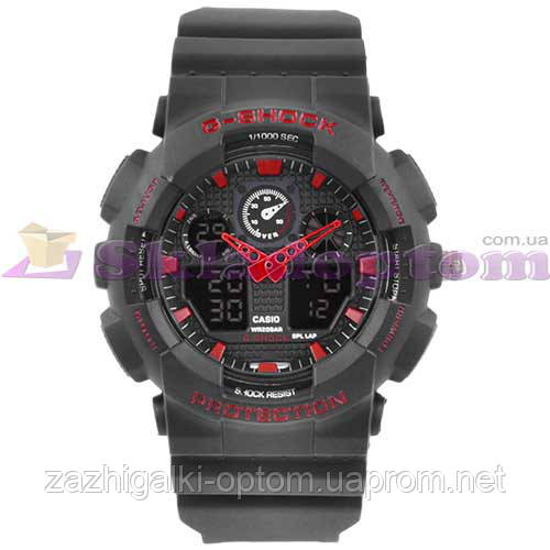 

Часы наручные G-SHOCK GA-100 Black-Red, подсветка 7 цветов