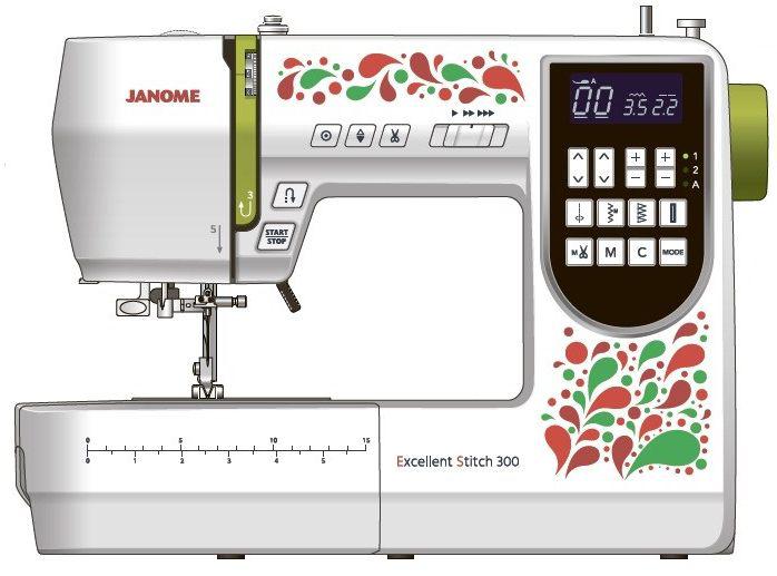 

КОМПЬЮТЕРИЗИРОВАННАЯ ШВЕЙНАЯ МАШИНА JANOME EXCELLENT STITCH 300