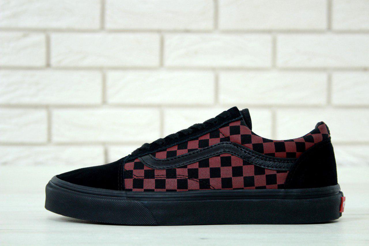 

Vans Old Skool Black Red Tile | кеды мужские вэнс, Черный