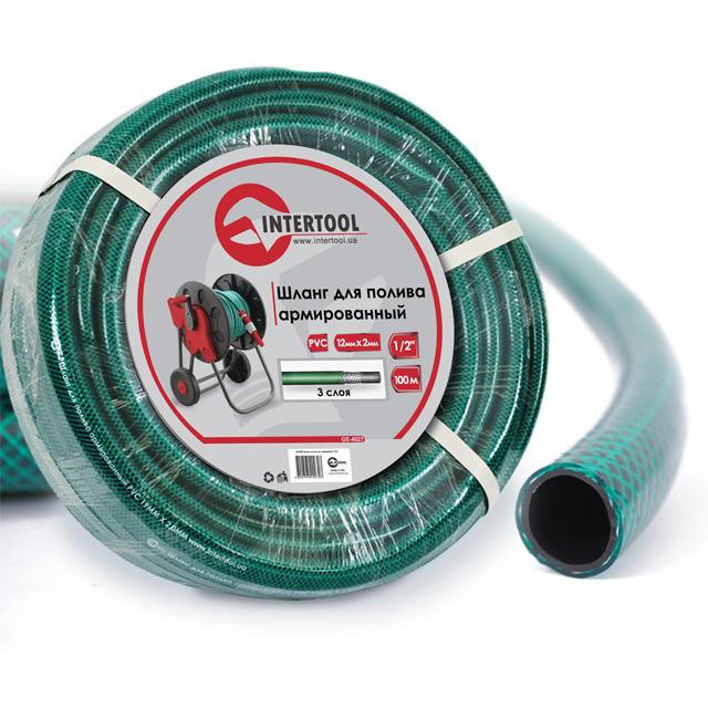 

Шланг для полива 3-х слойный 1/2", 100м, армированный PVC INTERTOOL GE-4027