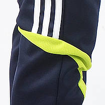 Штаны спортивные зауженные с 3 белыми полосами 46 Синяя вставка, фото 2