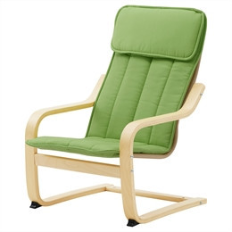 ПОЭНГ  Кресло детское - березовый шпон/Алмос зеленый 90299393 IKEA, ИКНет в наличии
