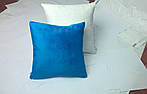 Подушка квадрат 35см. белый/ синий плюшевая для сублимации от производителя Украина