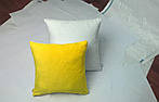 Подушка квадрат 35см. белый/ желтый плюшевая для сублимации от производителя Украина
