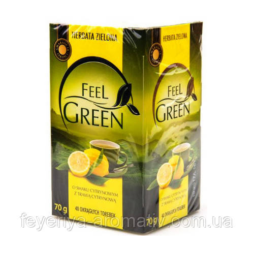 Чай зелений Feel Green зі смаком лимона, 40 пак