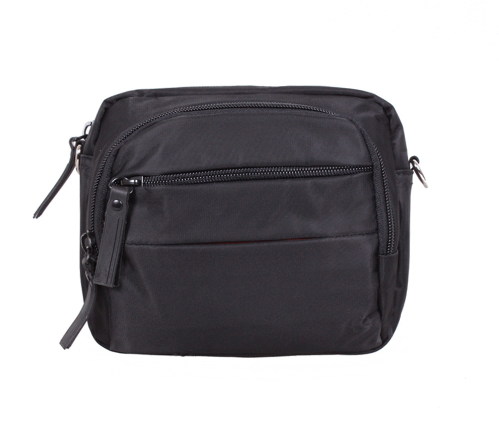 Компактная поясная мужская сумка черная PR6338-11
