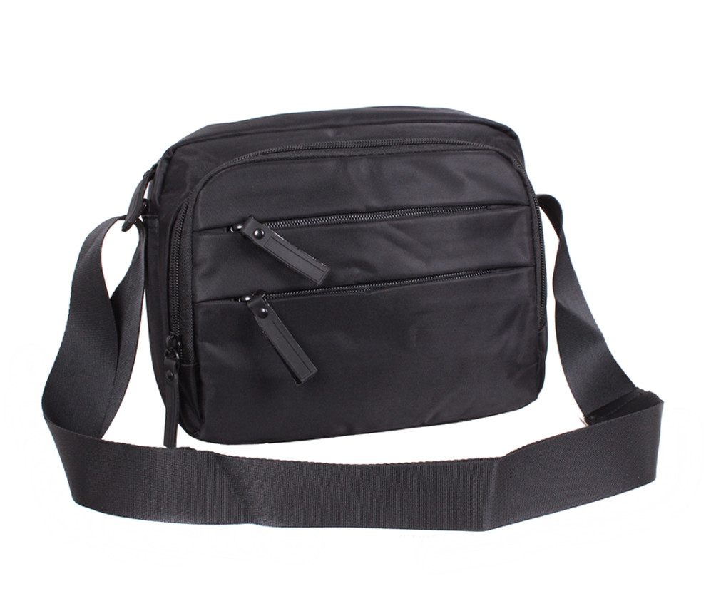Компактная поясная мужская сумка черная PR6338-21