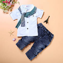 Костюм детский для мальчика джинсы+рубашка
