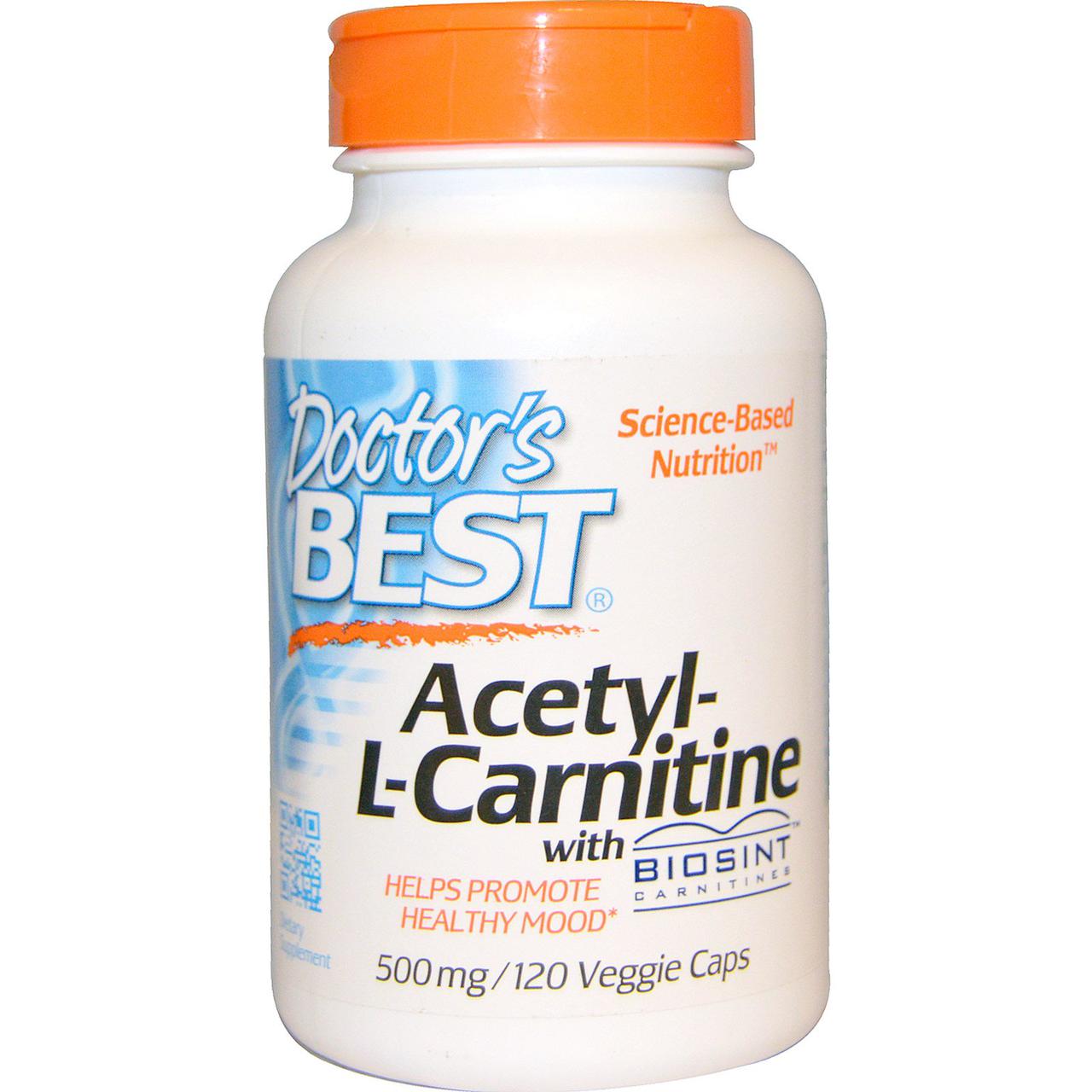 Ацетил L-Карнитин 500мг, Biosint, Doctor's Best, 120 гелевых капсулНет в наличии
