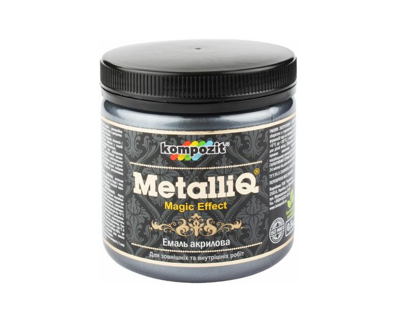 

Краска "металлик" KOMPOZIT METALLIQ ЧЕРНЫЙ ЖЕМЧУГ декоративная 0,5кг