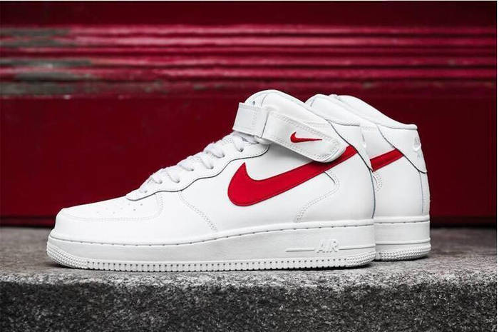 air force 1 mid white red