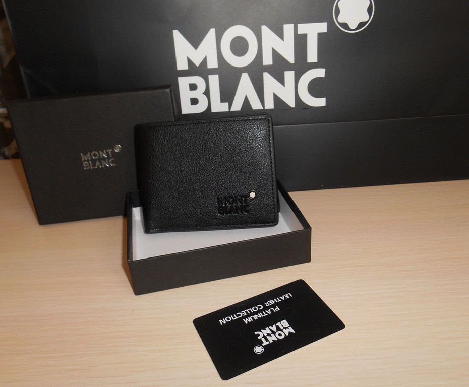 Мужской кошелек, портмоне, бумажник Mont Blanc, кожа, Италия
