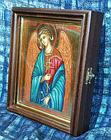 Кіот для маленької ікони Ангела Хоронителя, з внутрішньої позолоченій рамкою., фото 2