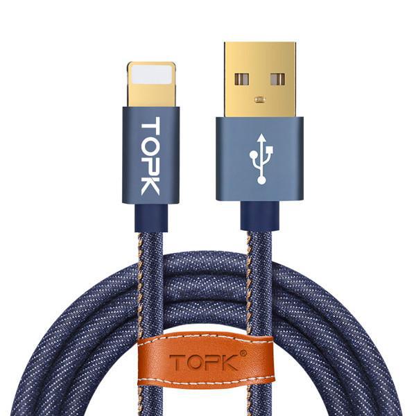 Кабель TOPK US240 USB Lightning 1.2m - Denim BlueНет в наличии