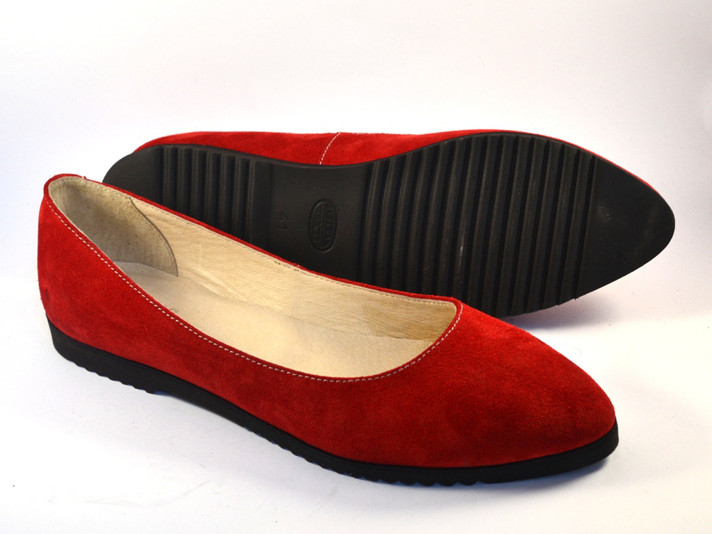 Балетки замшевые женская обувь больших размеров Gracia BS Red by Rosso Avangard цвет красный "Сольферино"