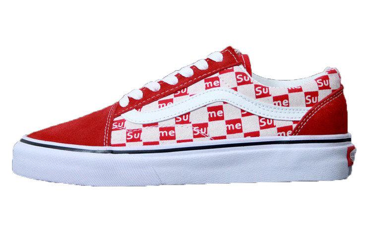 

Мужские кеды Supreme x Vans Old Skool Red/White 10, Красно-белый