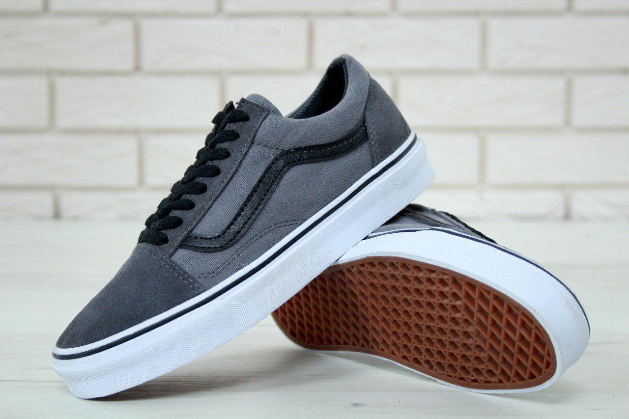 

Кеды мужские Vans Old Skool серые, Ванс Олд Скул, замша, текстиль, код KD-11439., Серый