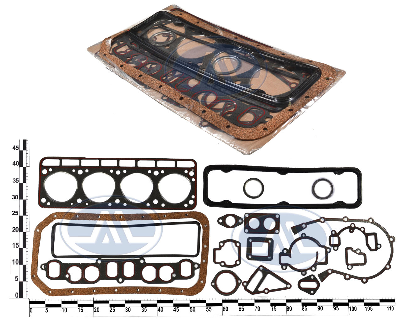 

Комплект прокладок ГБЦ ГАЗ, Волга, 2410, 3110 ЗМЗ двигателя 4021;4215 (полный набор) (БЦМ)