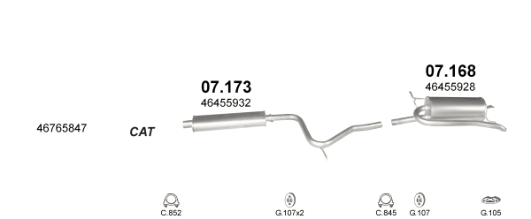 

Глушитель (выхлопная система) FIAT PALIO 1.9 D