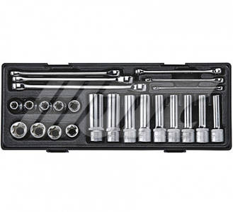 Набор инструмента TORX ключи E6-E24, головки E10-E24 1/2" 24 ед. JTC K4241 JTC