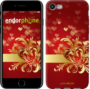 

Чехол на iPhone 7 Ажурные сердца "734c-336-571", Красный
