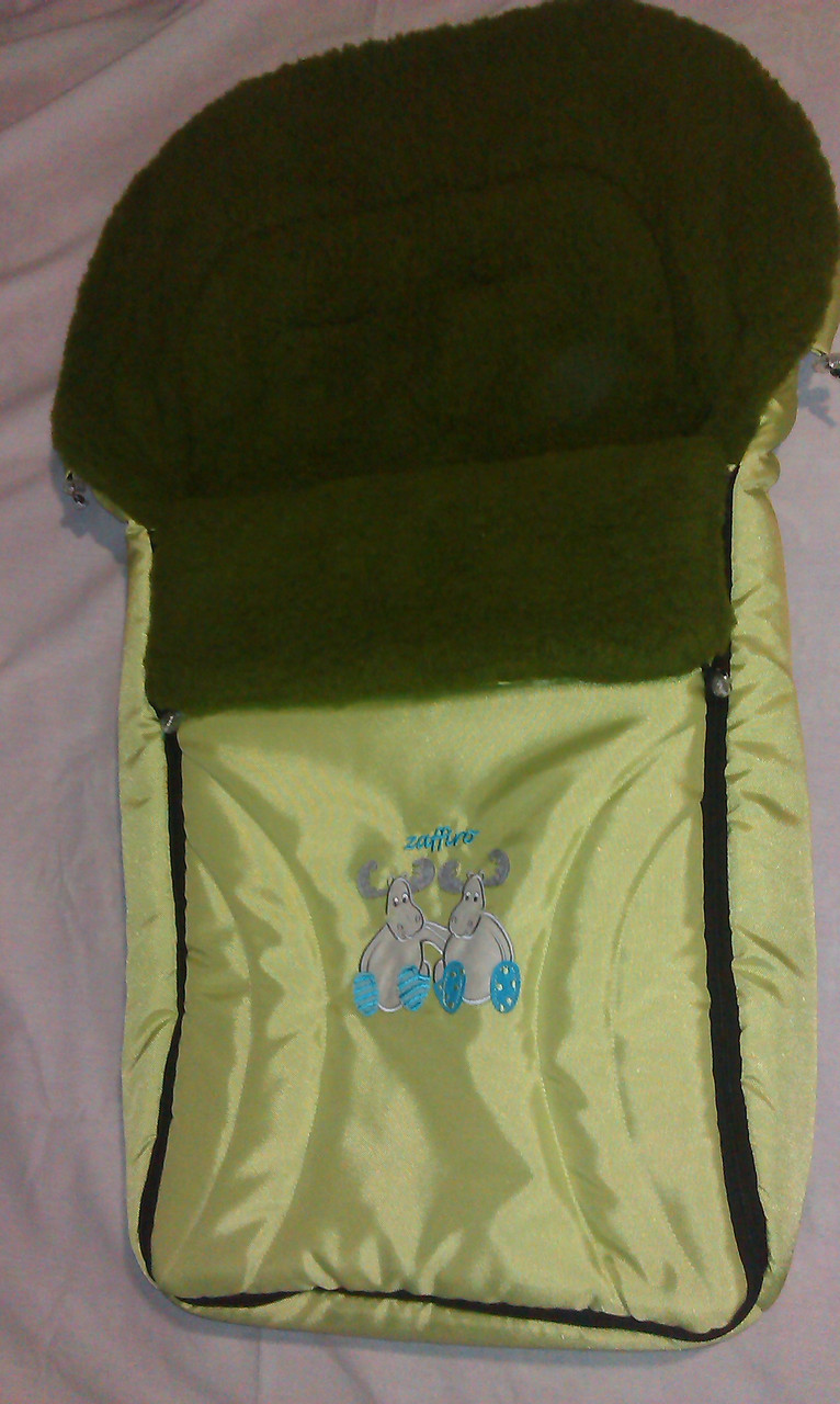 Спальный мешок-конверт на овчине WOMAR № 41 (excluz)  Зима, Салатовый