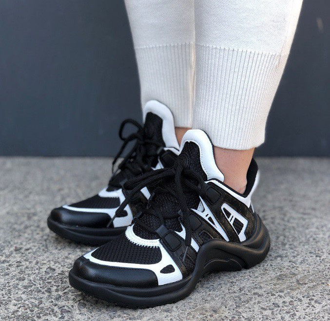 Кроссовки Louis Vuitton Archlight sneakers black/white. Живое фото. Топ реплика ААА+ - купить по ...