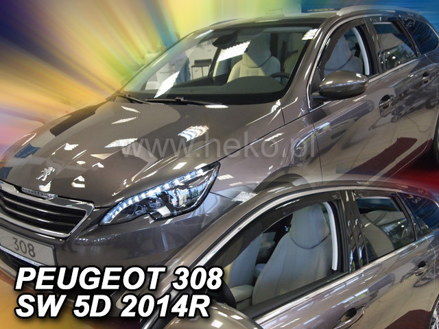 

Дефлекторы окон (ветровики) PEUGEOT 308 5d od 14r Combi →(HEKO)