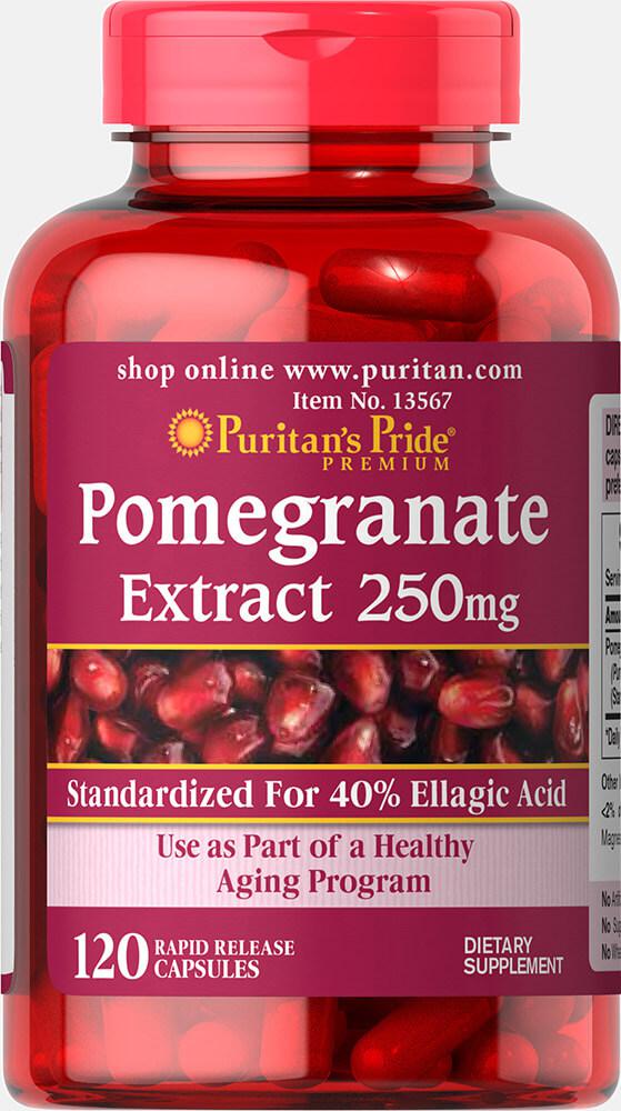 

Экстракт граната в капсулах, Pomegranate Extract 250 mg, Puritan's Pride, 120 капсул