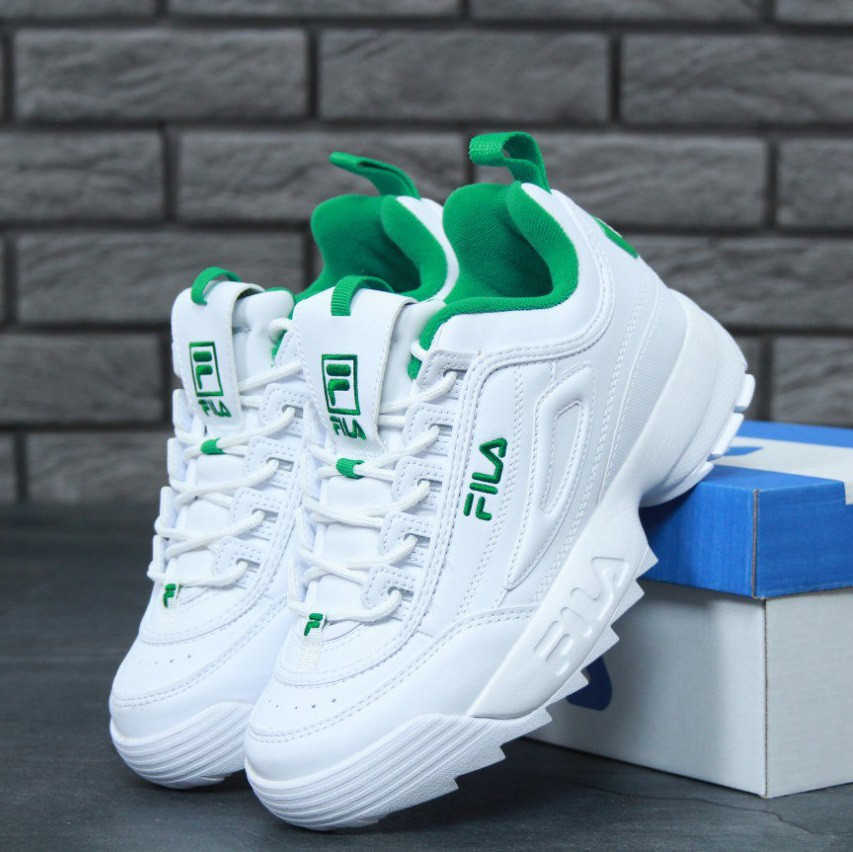 Кроссовки в стиле FILA Disruptor 2 White/Green женские, цена 1790 грн.,  купить в Киеве — Prom.ua (ID#697345890)