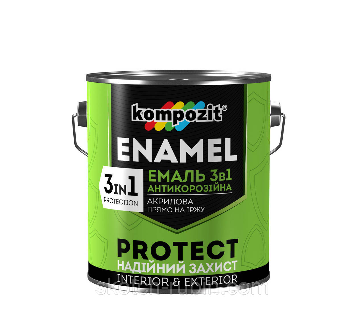 

Эмаль антикоррозионная Kompozit PROTECT 3 в 1 2,7 кг зеленая