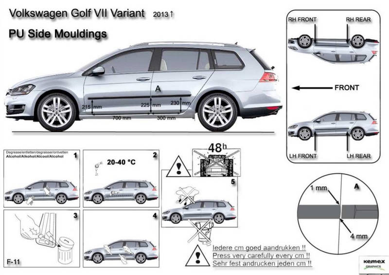 F-11 door mouldings Volkswagen Golf VII Variant 2013> 