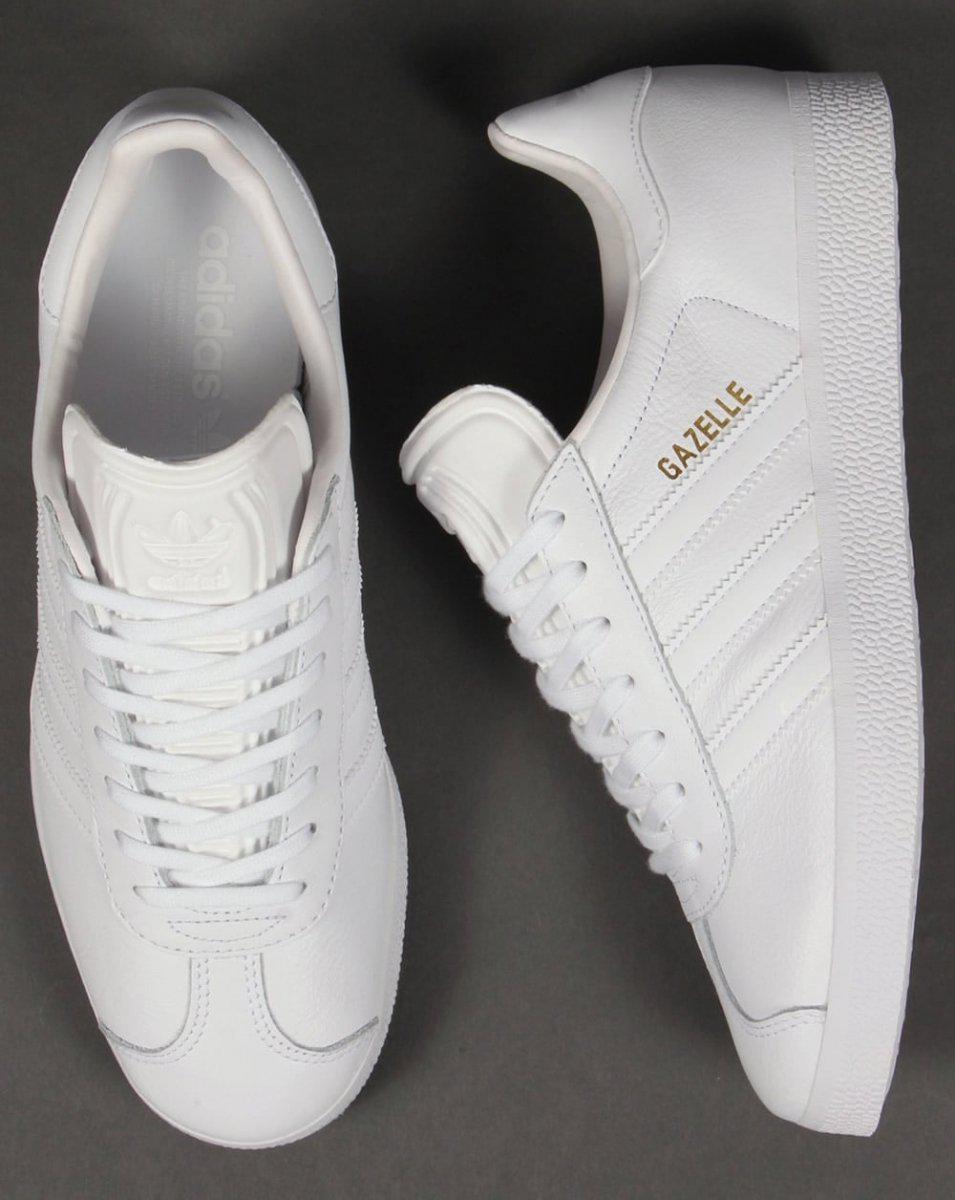 adidas gazelle leather trainers in white