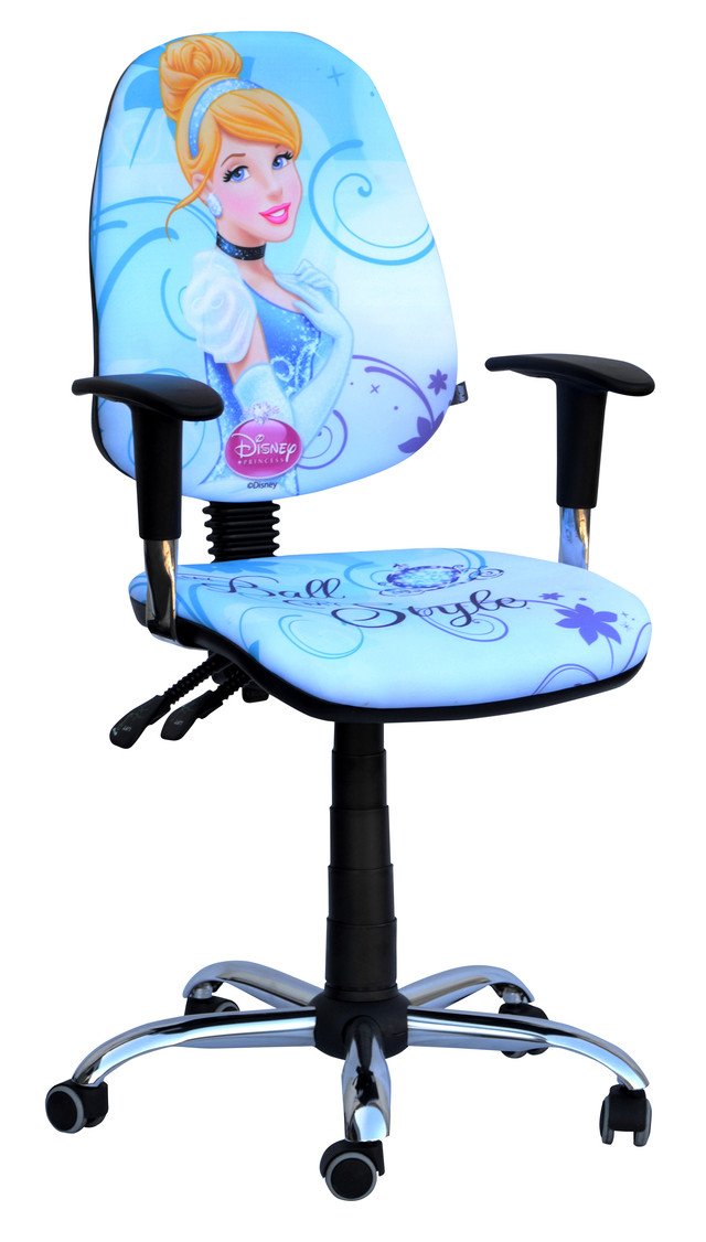 Кресло Бридж Хром Дизайн Дисней Золушка (принт-голубой).