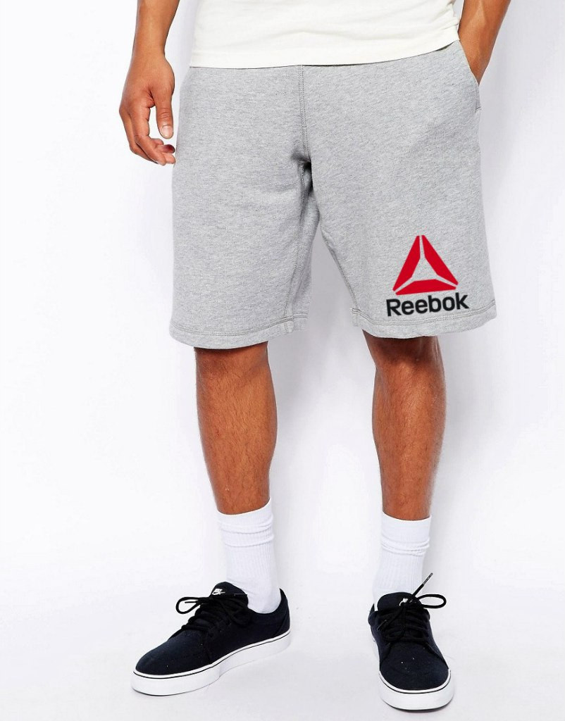 

Шорты Reebok ( Рибок ) серые цветной принт