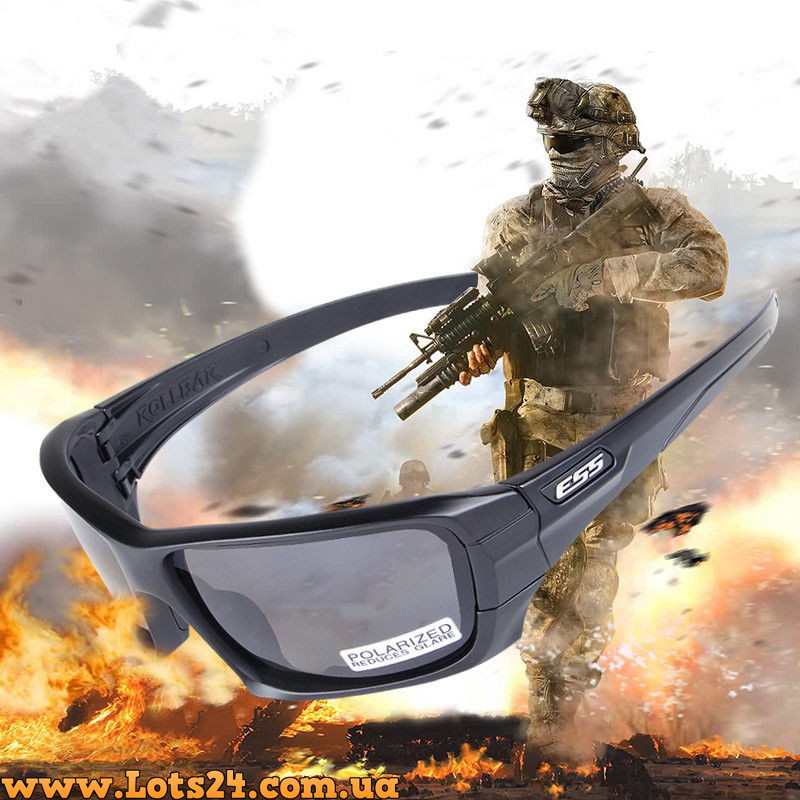 

Тактические очки ESS Rollbar 4LS (4 пары линз в комплекте, солнцезащитные, баллистические, с поляризацией), Черный