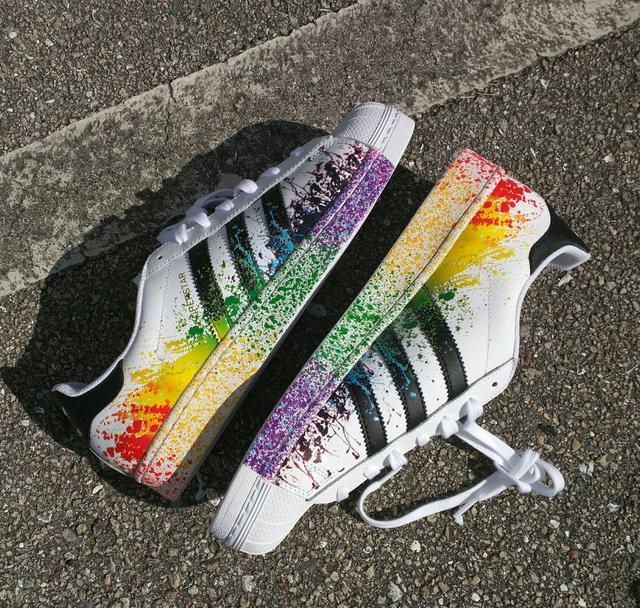 adidas Superstar Rainbow Paint Splatter