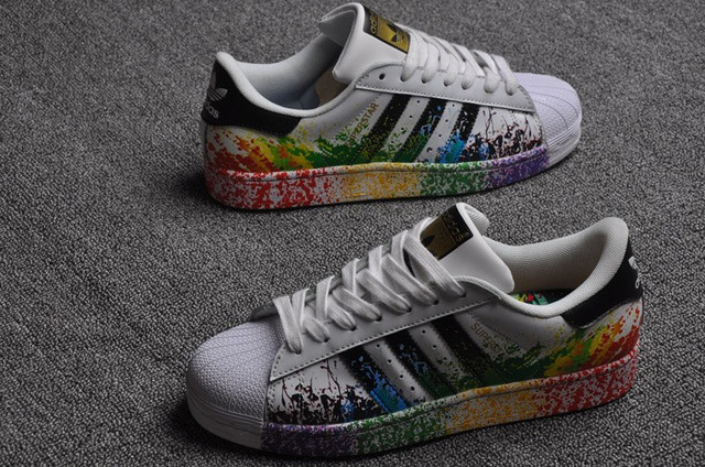 adidas Superstar Rainbow Paint Splatter