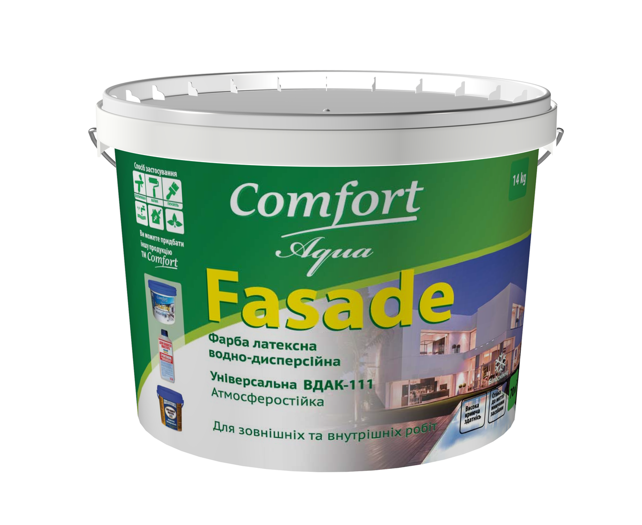 

Краска латексная Comfort Fasade 14 кг., Белый