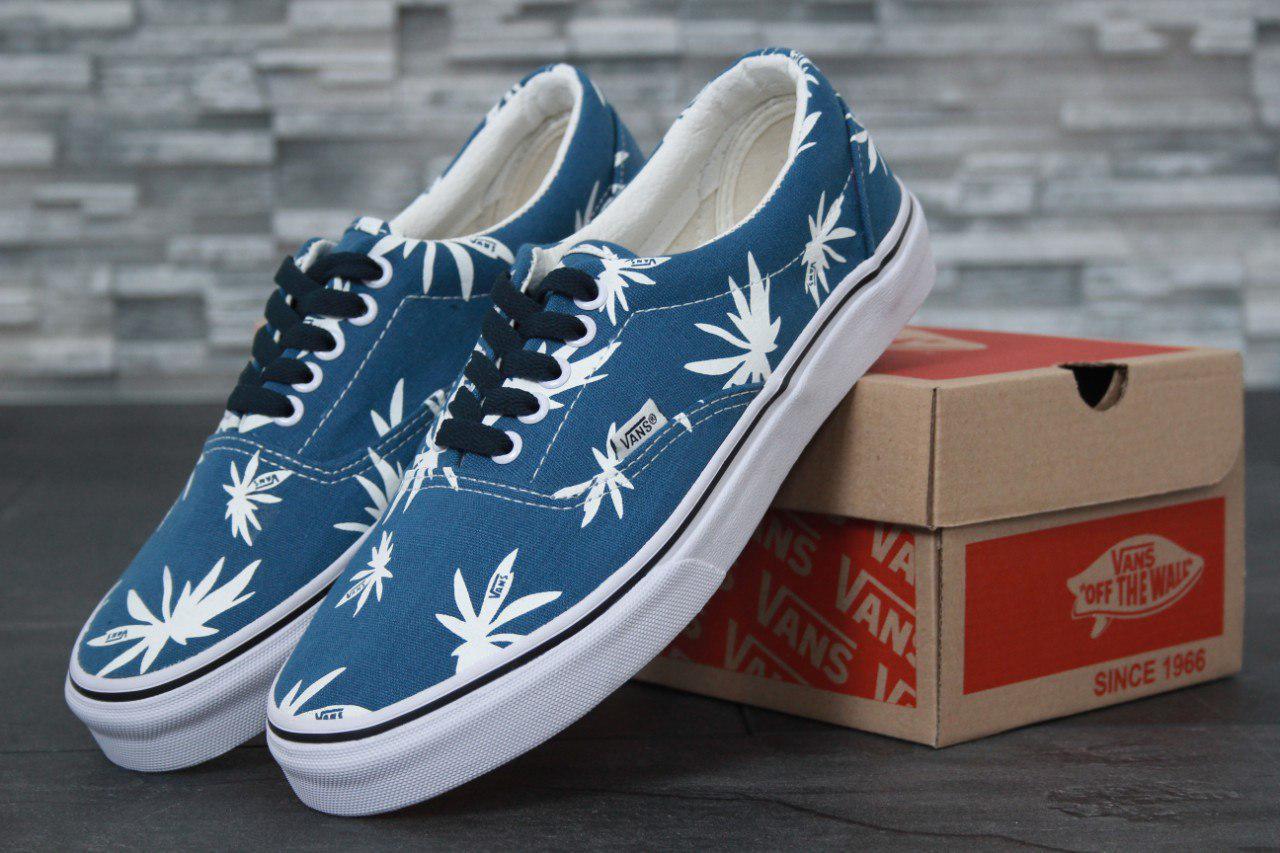 

Кеды мужские Vans Vault Era LX OG 'Palm Leaf' синие, Ванс Эра, текстильные, код KD-50018. 44, Синий