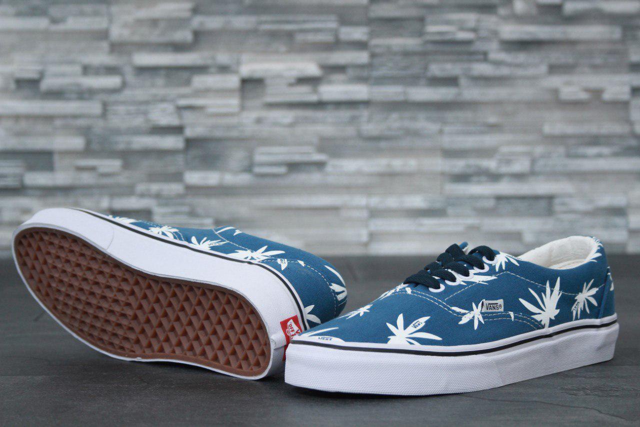 

Кеды женские в стиле Vans Vault Era LX OG 'Palm Leaf' код товара KD-50018. Синие с белым 38