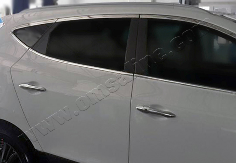 

Hyundai iX35 (2010-) Окантовка на молдинги стекол 10шт, Хром