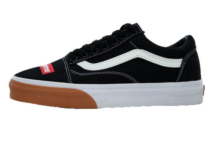 

Мужские кеды Supreme x Vans Old Skool Black/White/Gum 10, Черный-белый