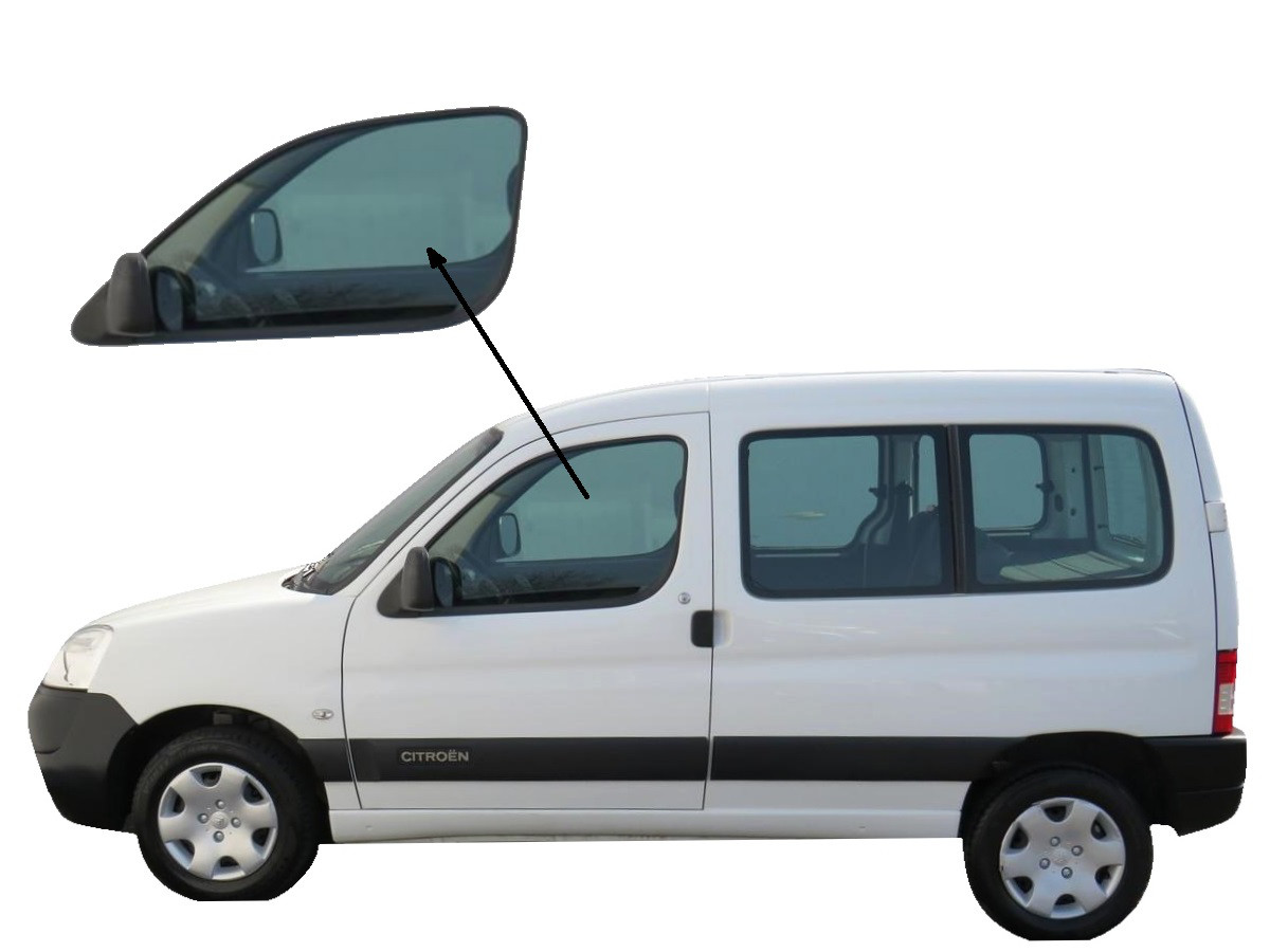 

Боковое стекло Citroen Berlingo 1996-2008 переднее опускное левое