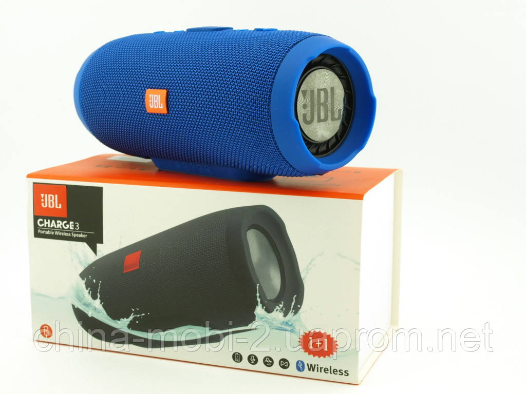 JBL Charge 3+ E3+ копия, портативная колонка 20W с Bluetooth FM MP3, синяя.  Интернет- магазин Mobi-China - 715689245 дрошиппинг опт оптом