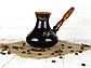 Турка Восточная керамическая с деревянной ручкой 400 мл + рассекатель, фото 4