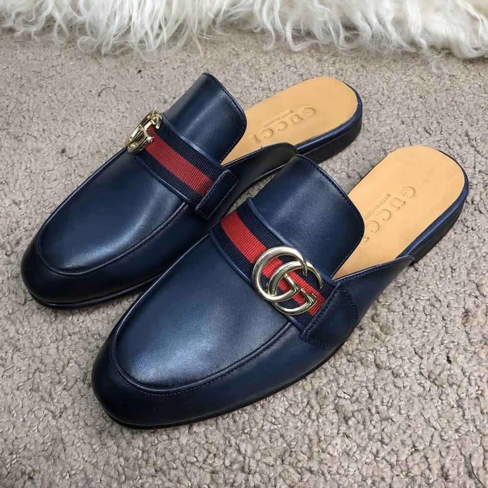 gucci princetown leather slipper with double g