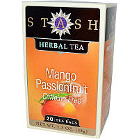 Stash Tea, Вищий сорт, манго і маракуйя, трав'яний чай без кофеїну, 20 чайних пакетиків, 1,3 унції (38 р)