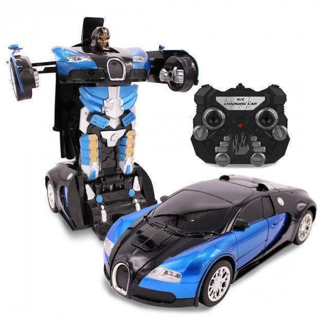 

Машинка радиоуправляемая трансформер Robot Car Bugatti Size12 СИНЯЯ |Робот-трансформер на радиоуправлении 1:12