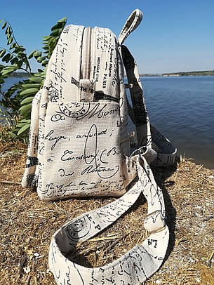 Рюкзак міський жіночий Лляна (ранець) для матусь для діток ручна робота, фото 2
